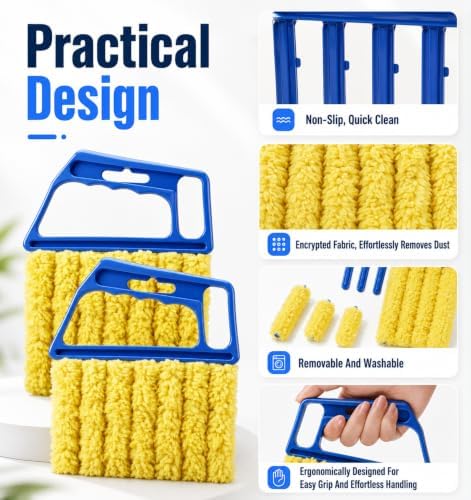 2 Pcs Window Blind Cleaning Brush, Blind Cleaner Duster Tool 7‑Finger - Image 6