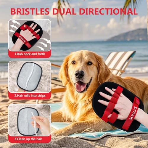 2 Packs 5-Finger Pet Hair Removal Glove, Remover Tool - Image 2