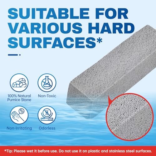 Vacplus Toilet Brush, 2 Pack, 100% Pumice Stone, Long Handle - Image 3