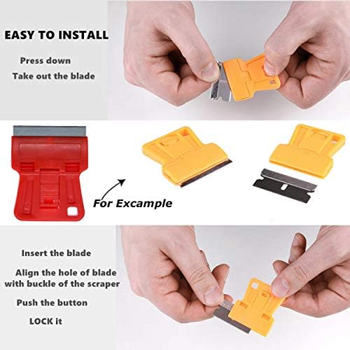 Mini Plastic Razor Blade Scraper High Visibility Red Window Paint Scraper - Image 5