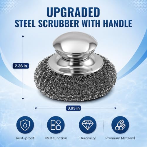 7 PCS Steel Wool Scrubber with Replacement Wire Sponge - Image 2