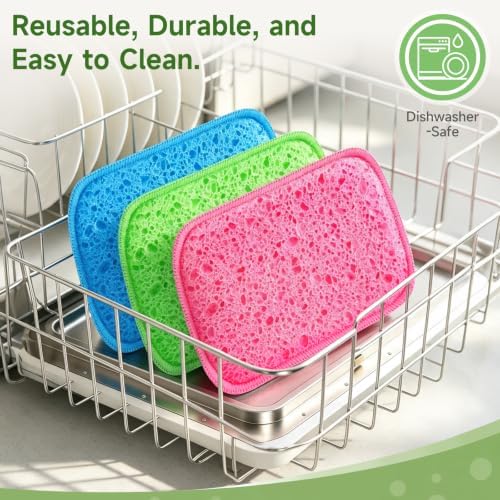 12 Pack Scrub & Wipe Cloths, Non-Scratch Kitchen Dish Sponges - Image 3
