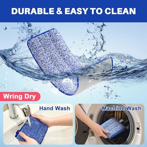 JOYMOOP Replacement Mop Pads for Flat Mop Bucket System, Microfiber, Slate Blue - Image 7