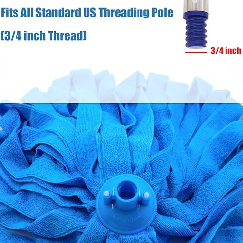 EaseYourDay Microfiber String Mop Head Refill, Fits 3/4" Screw-On Thread-1 - Image 2