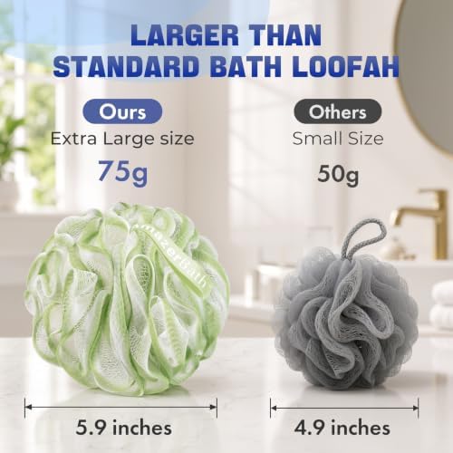 AmazerBath Loofah Sponge 75g/Piece, Exfoliating Bath Sponge Body Scrubber - Image 6