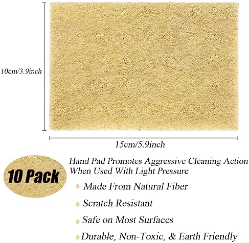 Natural Scouring Pads 10 Pack- Dish Scrubber Non-Scratch Sisal Cleaning Scrub - Image 2