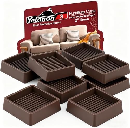 Non Slip Furniture Pads for Hardwood Floors -Yelanon 8 Pcs 2” Coasters Cups by Yelanon