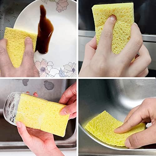 CELOX 12 Pack Cellulose Compressed Sponges, Natural Wood Pulp Thicker - Image 6