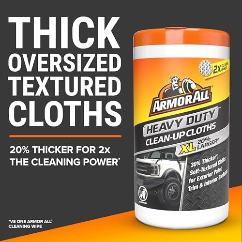 Armor All Heavy Duty Clean-Up Cloths, Extra Large Car Wipes - Image 4
