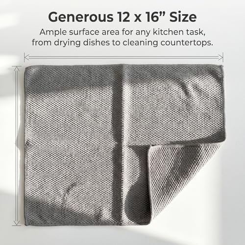 Microfiber Cleaning Cloths 6-Pack, Absorbent Textured Towels Large 12x16 In - Image 2