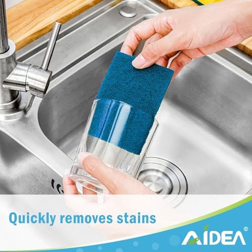 AIDEA Non-Scratch Scouring Pads 24PK, Dish Scrubber Pads, 5.5in*3.5in - Image 4