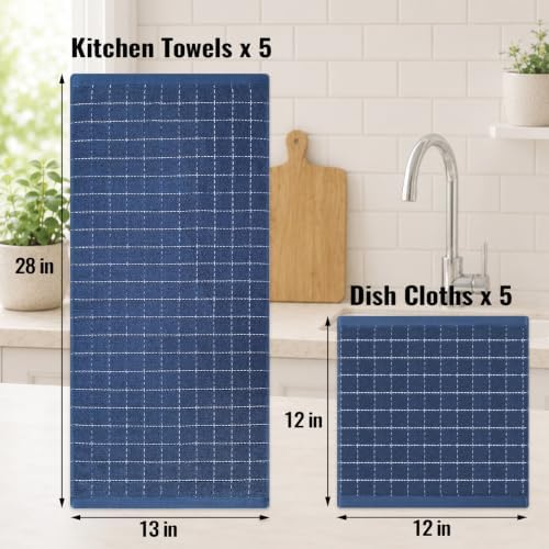 Kitinjoy 100% Cotton Kitchen Towels and Dishcloths Set - Image 4