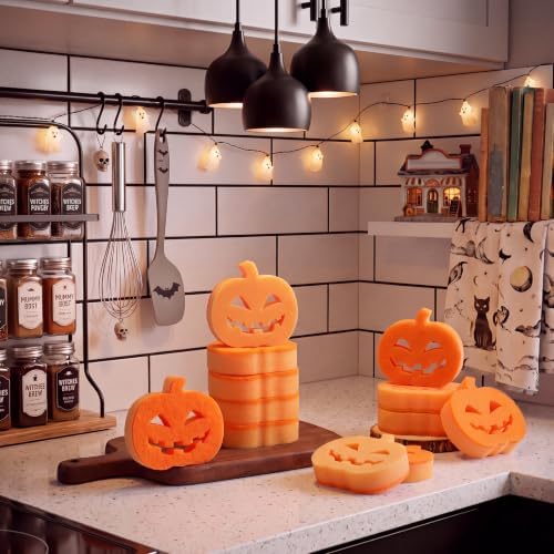 Tioncy 12 Pack Halloween Pumpkin Kitchen Sponges - Image 2
