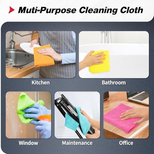 FIXSMITH Shop Towels, Microfiber Cleaning Cloth Bulk, 24 Pack Microfiber Towels - Image 5