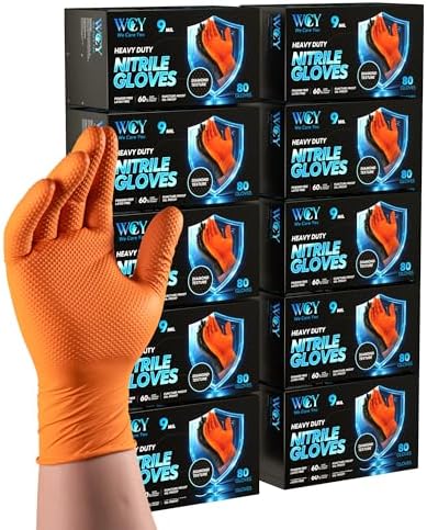 wcy 9 Mil Heavy Duty Mechanic Disposable Nitrile Gloves, 800 Ct by Unknown