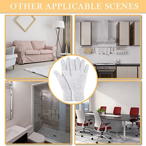 Bencailor 4 Pairs Microfiber Dusting Gloves Washable Reusable Cleaning Gloves - Image 7