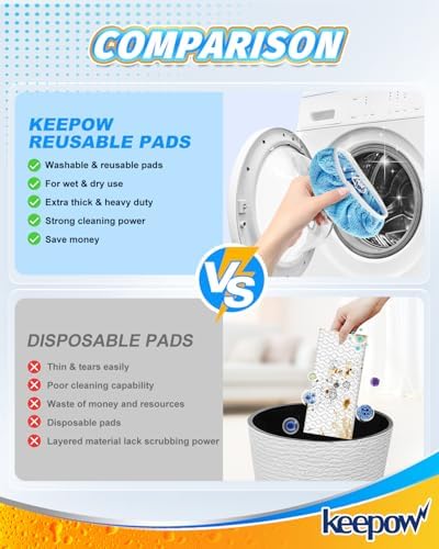 KEEPOW 6 Pack Reusable Mop Pads Compatible - Image 5