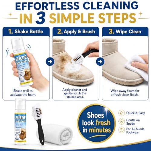 Suede Shoe Cleaner Kit, 6.76 oz Foam Shoe Cleaner & Nubuck Cleaner - Image 7