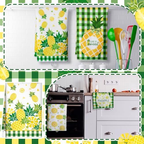 Bencailor 4 Pcs Pineapple Kitchen Towels - Image 4