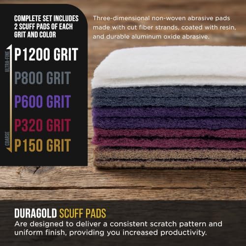 Dura-Gold Premium 6" x 9" 10 Scuff Pad Variety Pack, 2 Each Maroon - Image 3