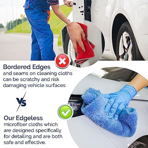 GREEN LIFESTYLE Chamois Cloth Microfiber Cleaning Cloth 6 Pack, Borderless - Image 3