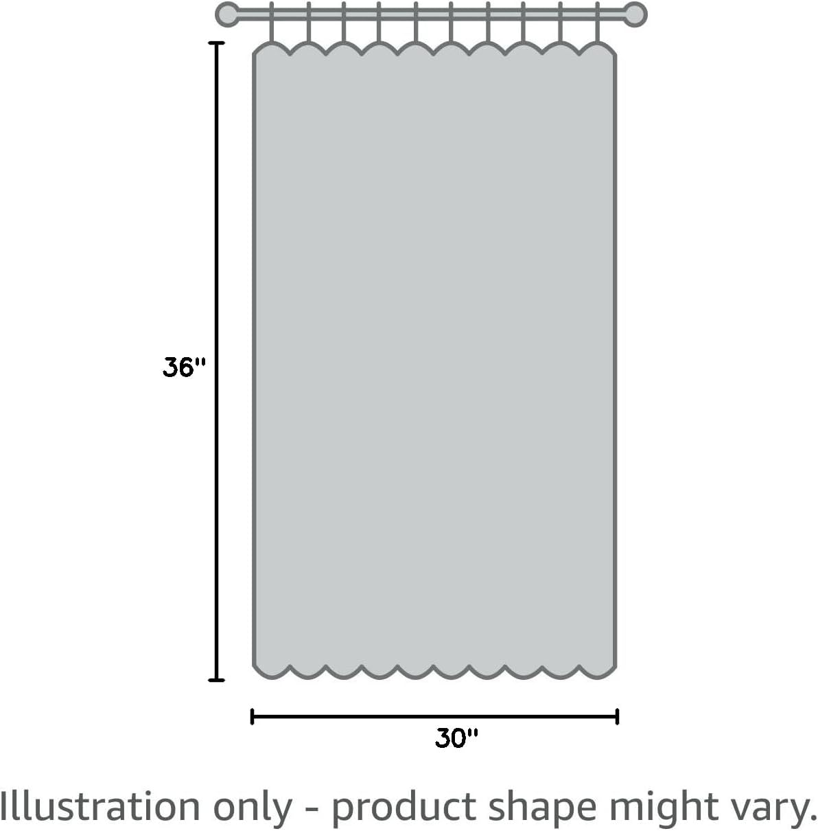 Pickluc Cafe Curtain (Half Window Curtain) 36 Inches Length, Rod Pocket Kitchen Curtain, Short Blackout Curtain for Small Window, 30" Wide and 36" Long, 2 Panels, Bluestone