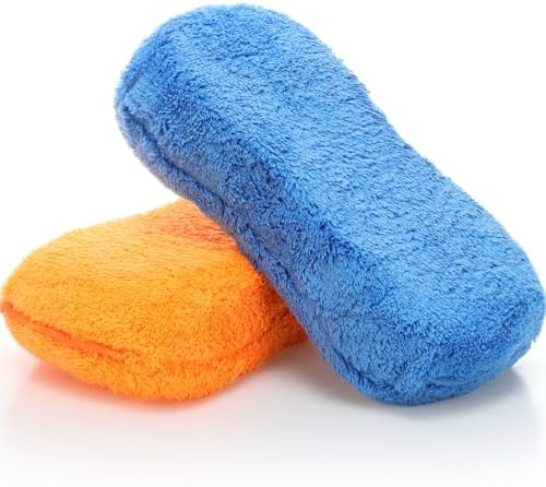 2 Pcs Large Microfiber Car Wash Sponges, 8.9 x 4.7 Inch by Tanlade