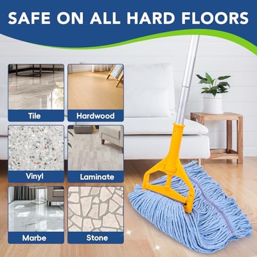 6 Pack Commercial Mop Head Replacement – Heavy Duty Mop Head - Image 4