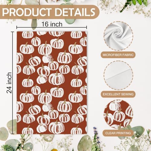 Fall Hello Pumpkin Rust Kitchen Towels and Dishcloths Sets of 2 - Image 7