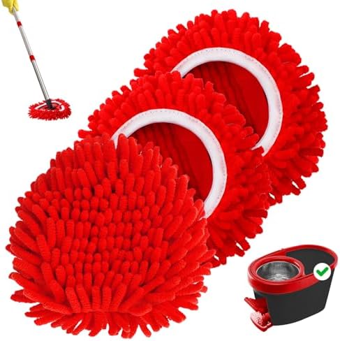 Baderke 3 Pack Chenille Duster Replacement Mop Heads Refills by Baderke