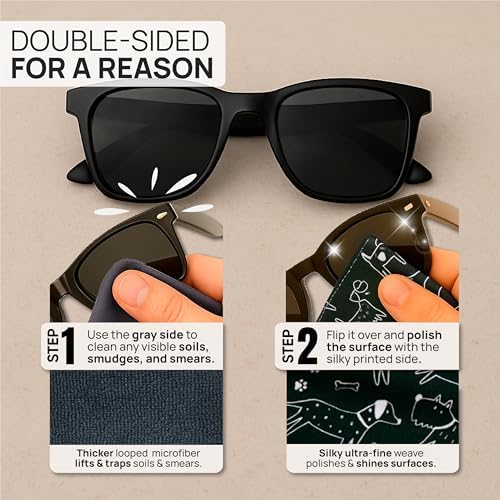 Microfiber Wholesale Quick Cloth Glasses Cleaning Cloths – 8x8 Dogs 1 Pack - Image 3