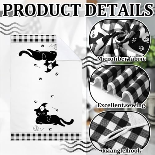 Bencailor 6 Pcs Halloween Kitchen Towels, Spooky Skeleton Dish Towel - Image 5