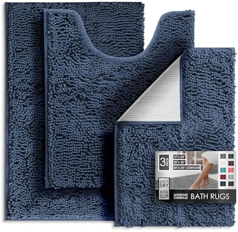 Hearth & Harbor Bathroom Rugs, Chenille Bath Mat by HearthHarbor