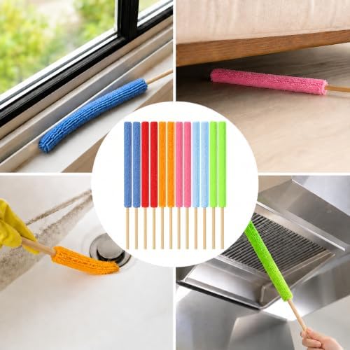 12 Pcs Microfiber Detail Duster Sticks, Cleaning Brush Vent Cleaner - Image 6