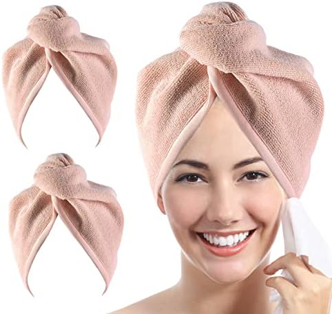 Microfiber Hair Towel Hair Wrap: 2 Pcs 10X26 Hair Dryer Women by YoulerTex