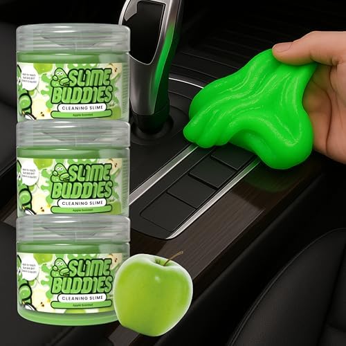 Slime Buddies Car Detailing Slime, Apple 3 Pack, Reusable Dust Remover by SlimeBuddies