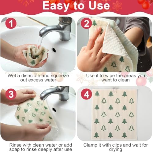 6 Pack Christmas Swedish Dishcloths - Image 6