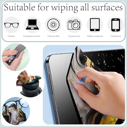 CREATCABIN 6Pcs Marbling Eyeglass Cleaning Cloth Microfiber Cleaning Cloths - Image 5