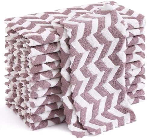 Homaxy 12 Pack Irregular Waves Kitchen Dish Cloths, 10 x 10 inches by Homaxy