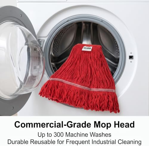 1 Pack 20.5 oz Cotton String Mop Head, Heavy Duty Red Replacement Mop Refill - Image 5