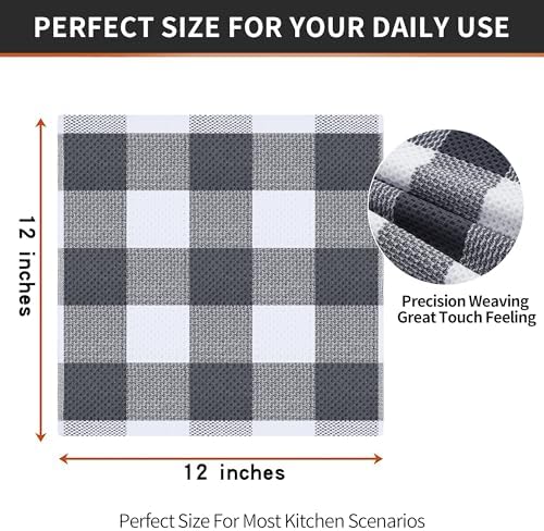 Homaxy Cotton Check 6 Pack Dish Cloths - Image 5