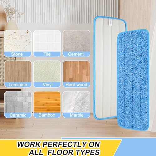 16.5 inch Reusable Mop Pads Microfiber Spray Mop Replacement Heads - Image 4