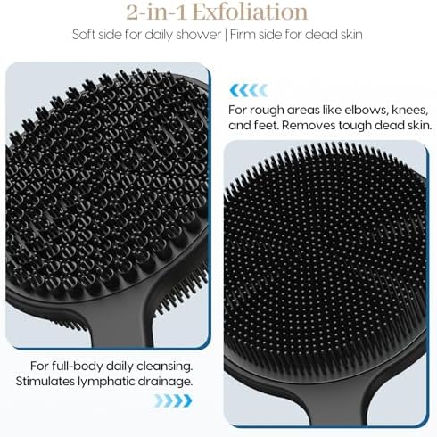 Silicone Back Scrubber for Shower &Silicone Face Scrubber, Soft Body & Facial - Image 6