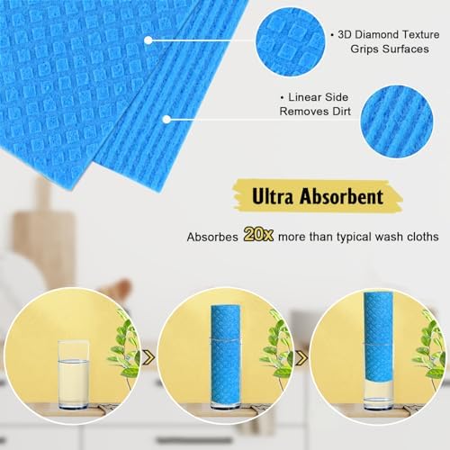 MoLKENE Swedish Dishcloths for Kitchen, 10 Pack Reusable Paper Towels - Image 3