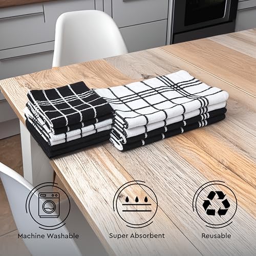 Encasa XO Kitchen Towels, Absorbent Cotton Cloths 12"x12" - Image 3