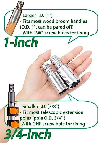 Threaded Tips Replacement for Extension Poles Repairing, Push Broom Handle - Image 5