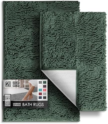 Hearth & Harbor Bathroom Rugs, Chenille Bath Mat by HearthHarbor
