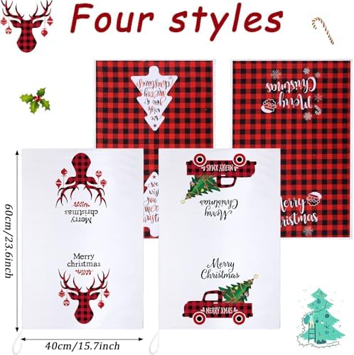 Honoson Christmas Kitchen Towels Ultra Absorbent Dish Quick to Drying Buffalo - Image 3