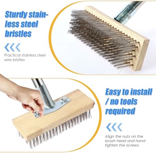 Stainless Steel Deck Scrub Brush - Image 4