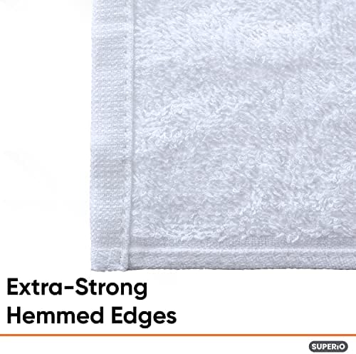 Superio Terry Cloth Rags White Washcloths 100% Cotton 12" Cleaning Cloths - Image 7